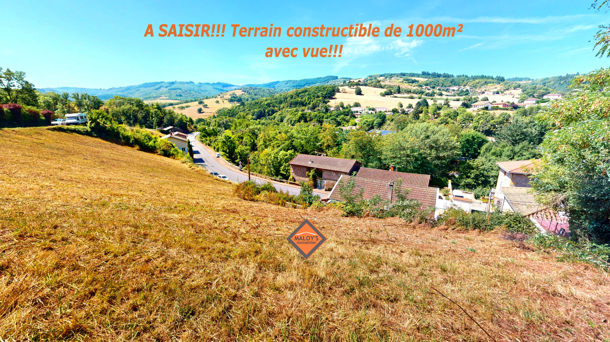 Belle opportunité! Terrain constructible de 1000m2 avec vue